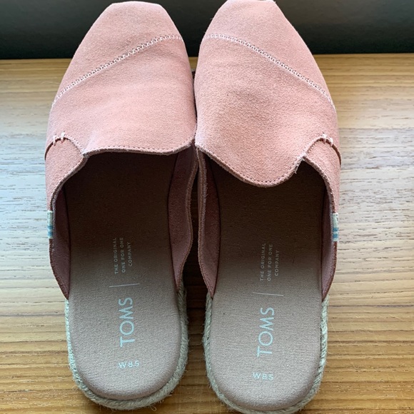 TOMS *brand New* Nova Leather Wrap Pink Coral slides - Picture 5 of 8